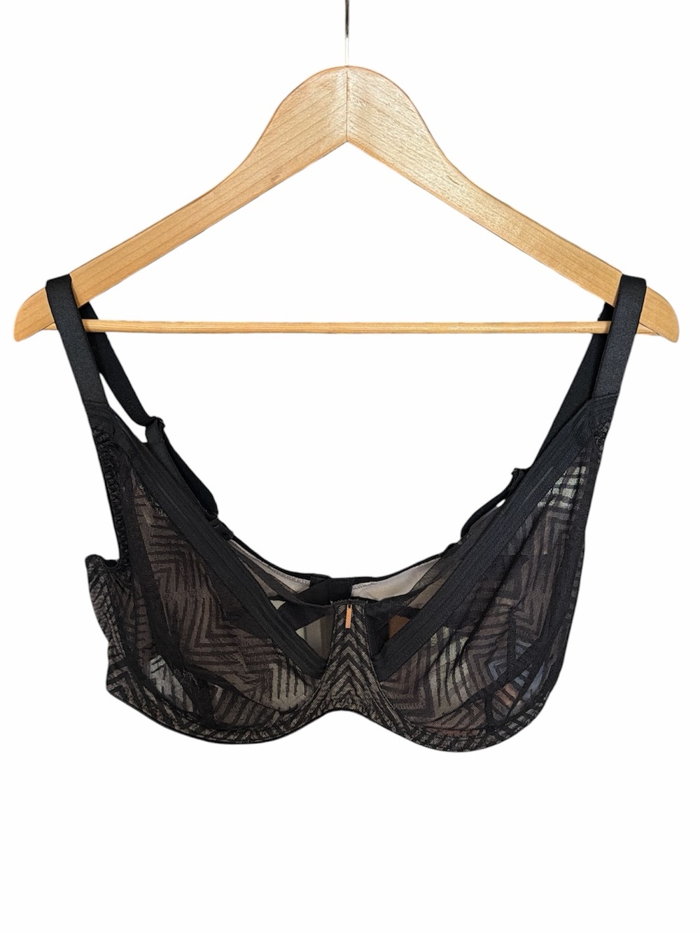 Freya black mesh bra size 36I adjustable classic unlined underwire sexy lingerie